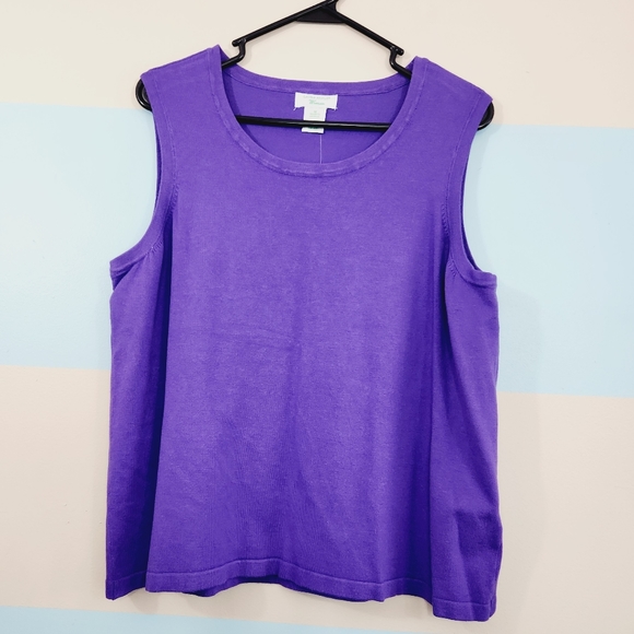 NWT Laura Ashley Plus Size Violet Sleeveless Top - Picture 6 of 8